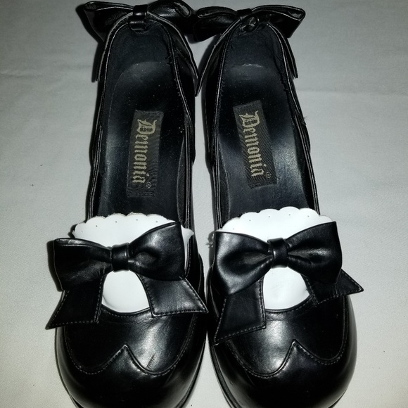 8/"doll shoes black high top